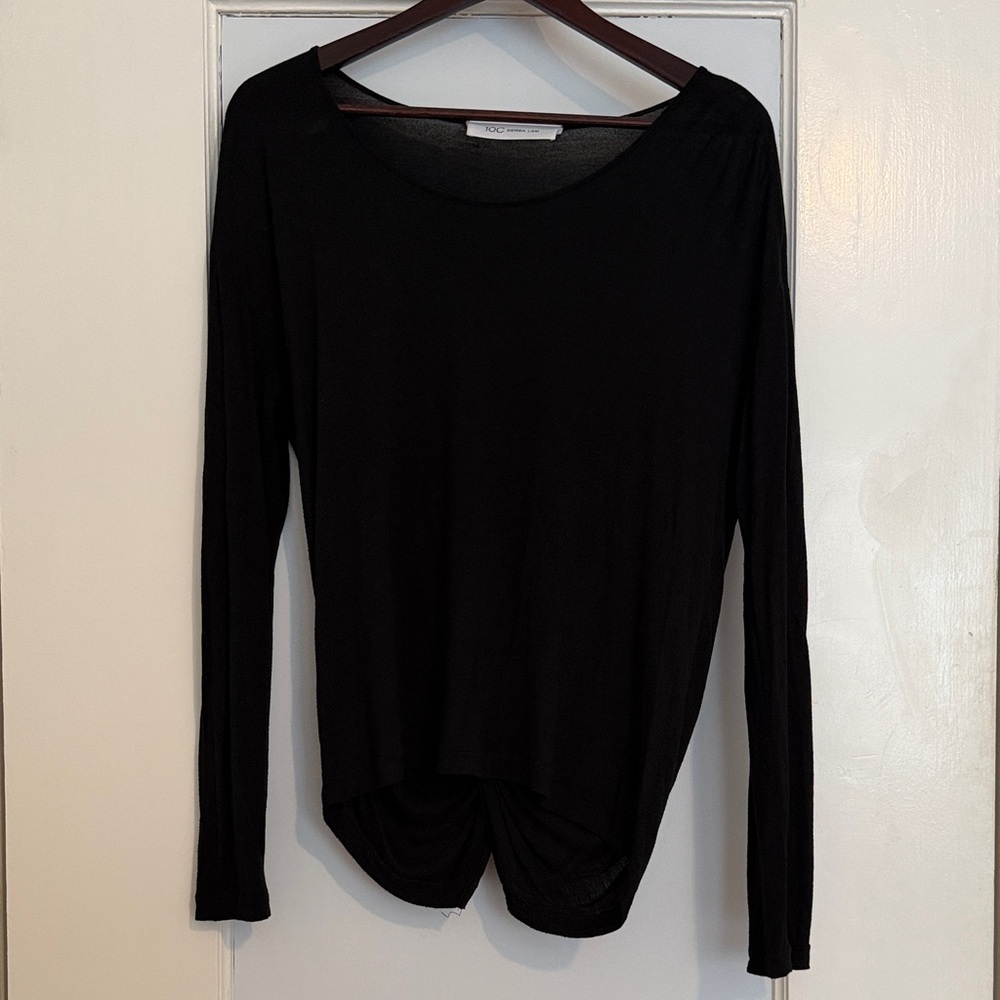 10 Crosby Derek Lam Black Long Sleeve Top